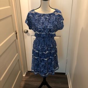 Tiana B. Bohemian Blue Mini Dress